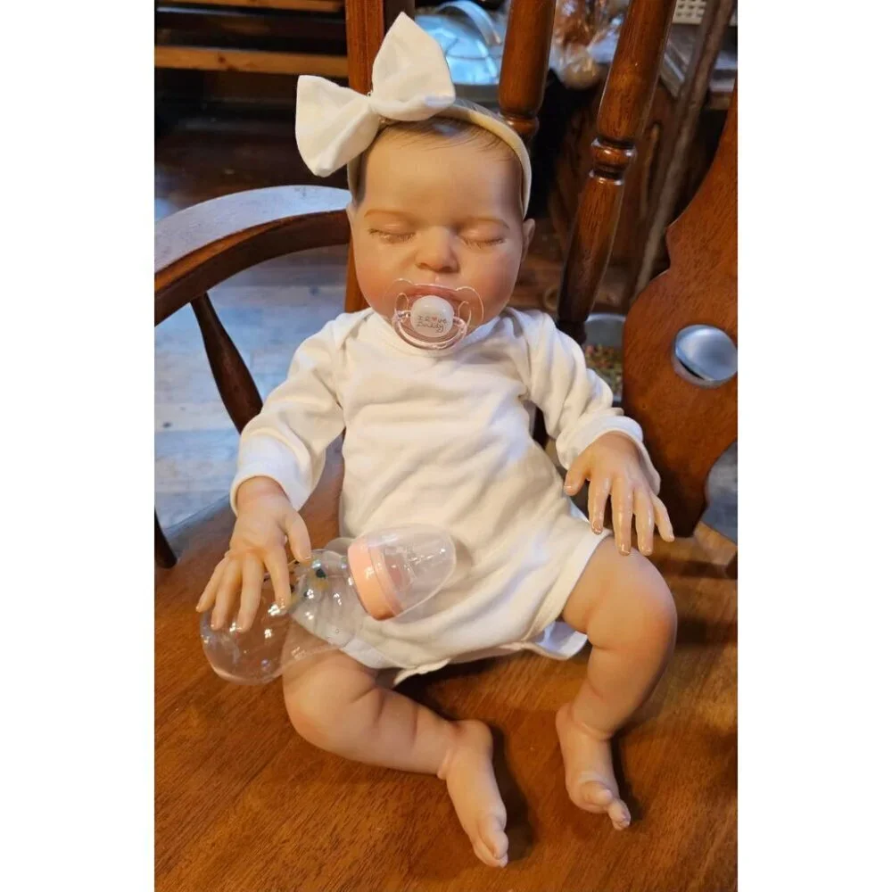 🆕20inch Soft Cloth Body Newborn Baby Doll Moonbeam Ribbon Angel Sleeping Girl